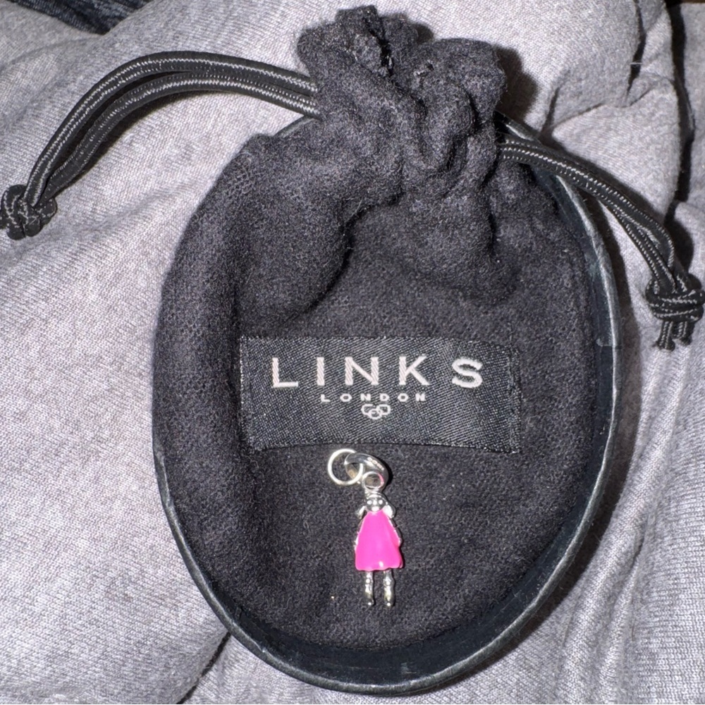 Links of London Sterling Charm of Girl in Pink 
Dress